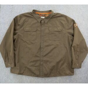 Legendary Whitetails Jacket Mens 5XL Brown Flannel Lined Pockets Utility Outdoor